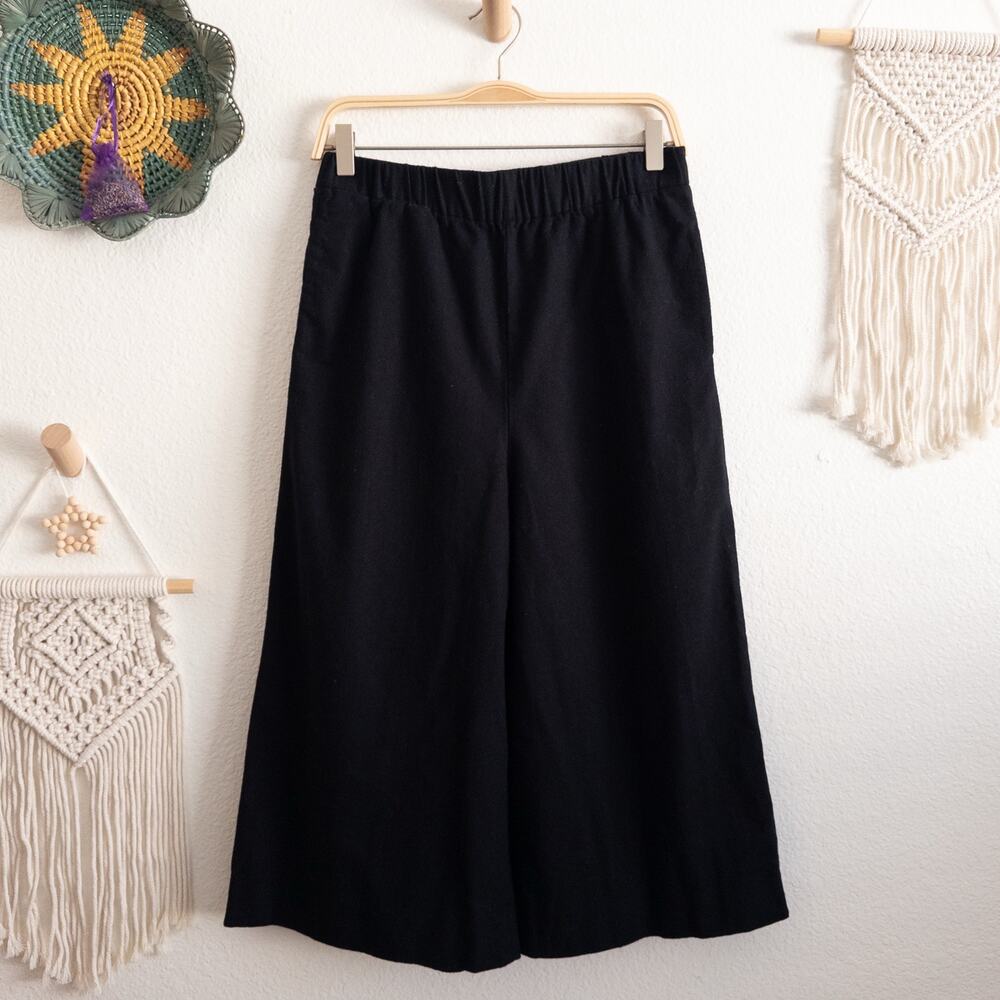 COS Black Wool Blend Cropped Capris Wide Leg Pants Size 4